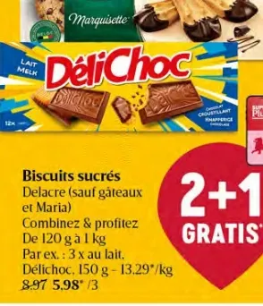 Sweet biscuits Delacre (except cookies and Maria)