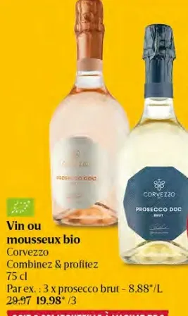 Organic white or sparkling wine