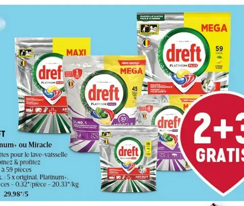 Dreft Platinum+ or Miracle Dishwasher Tablets