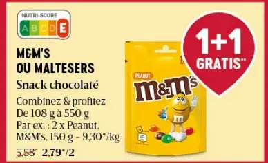 M&M's or Maltesers Chocolate snack
