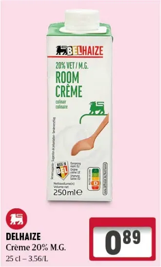 Delhaize Culinary Cream 20% Fat
