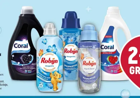 Coral or Robijn Liquid Detergent, Fabric Softener or Laundry Perfume
