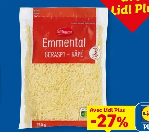 Grated Emmental cheese