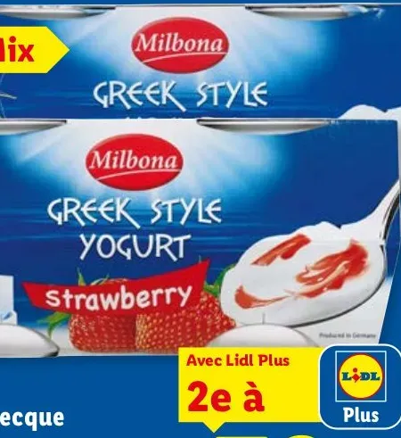 Greek style yogurt (nature, strawberry or honey)