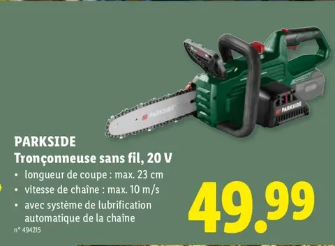 Cordless chainsaw, 20 V