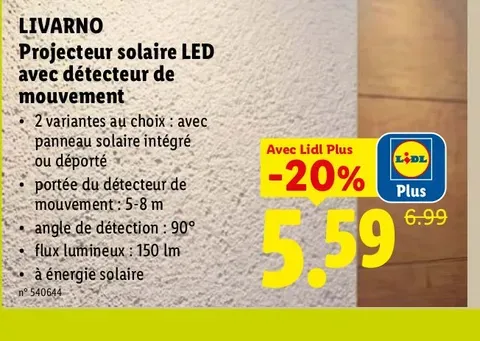 Solar LED spotlight with motion detector