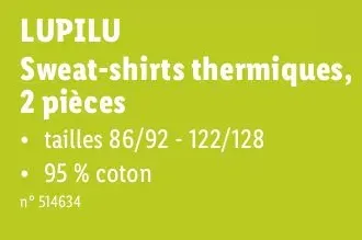 Thermal sweatshirts, 2 pieces