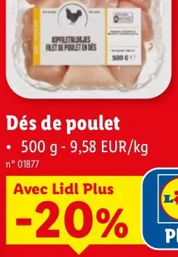 Chicken breast cubes